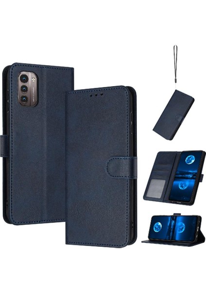 Kart Yuvası ile Nokia G21 Saf Renk Pu Deri Kickstand Için Flip Case (Yurt Dışından)