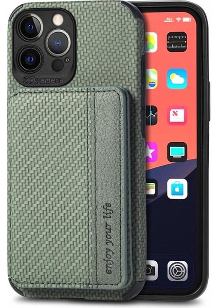 IPhone 13 Için Kılıf Pro Max Standı Fonksiyonu Rfıd Engelleme Manyetik Kart (Yurt Dışından)