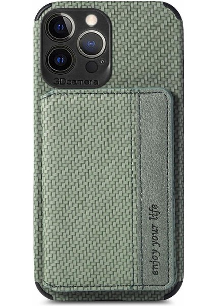 IPhone 13 Için Kılıf Pro Max Standı Fonksiyonu Rfıd Engelleme Manyetik Kart (Yurt Dışından)