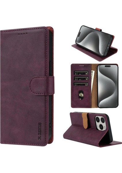 IPhone 14 Için Flip Case Pro Max Çift Katmanlı Koruma Yan Cep Kartı (Yurt Dışından)