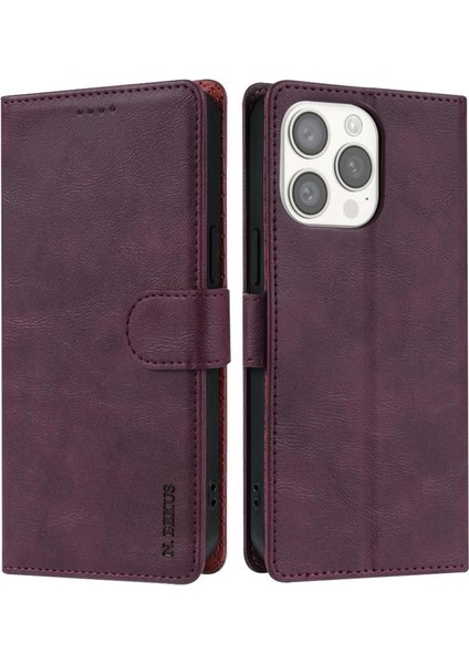 IPhone 14 Için Flip Case Pro Max Çift Katmanlı Koruma Yan Cep Kartı (Yurt Dışından)