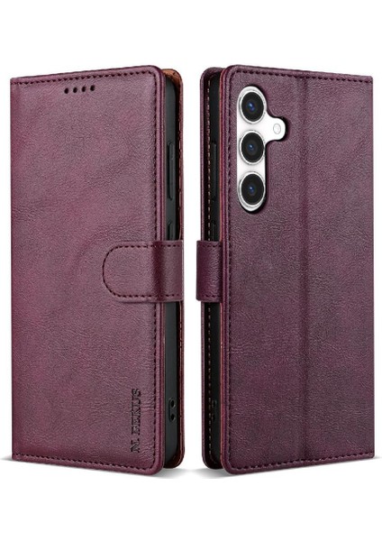 Samsung Galaxy S24 Artı Manyetik Kapatma Için Flip Case Yan Cep Çift (Yurt Dışından)