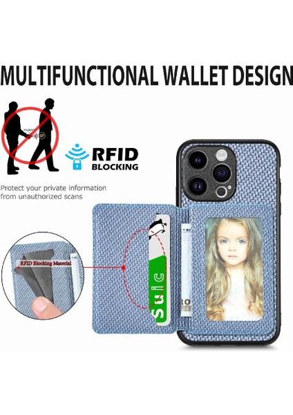 IPhone 15 Için Kılıf Pro Max Standı Fonksiyonu Manyetik Kart Tutucu Komple (Yurt Dışından)