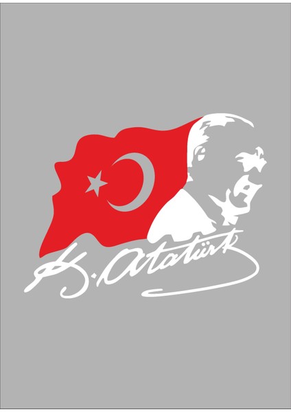 Sticker Usta Atatürk Sticker Mustafa Kemal Atatürk Gazi Başbuğ ve Türk Bayrağı Araba Oto Motosiklet Sticker 00388