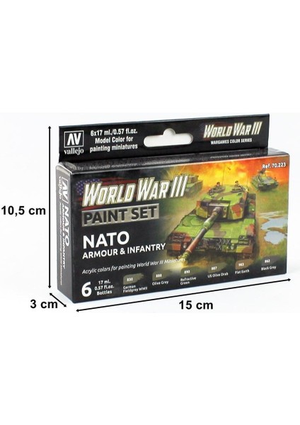 70223 6X17 Ml. Nato Armour & Infantry, Model Color Serisi Model Boyası Seti