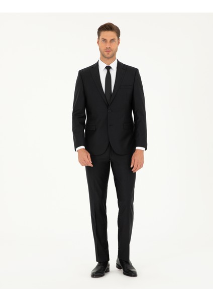 Erkek Siyah Slim Fit Takım Elbise 50269246-VR046