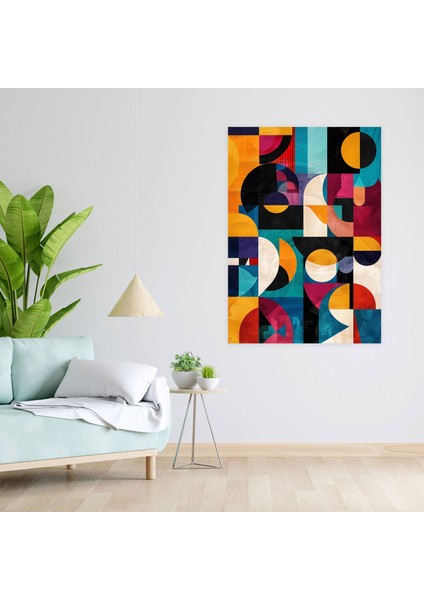 Dadaizm Soyut Geometrik Şekiller Kanvas Tablo - Dadaizm, Ev Dekorasyonu, Kanvas Tablo, Dadaizm, 30X50 cm modelleri
