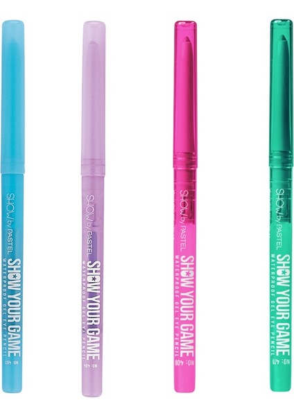Show By Pastel Show Your Game Waterproof Gel Eye Pencil - Suya Dayanıklı Jel Göz Kalemi 408-404-411-403 4'lü Set