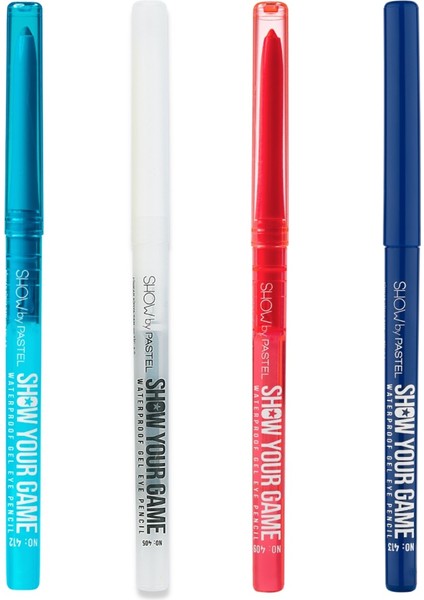 Show By Pastel Show Your Game Waterproof Gel Eye Pencil - Suya Dayanıklı Jel Göz Kalemi 408-404-411-403 4'lü Set