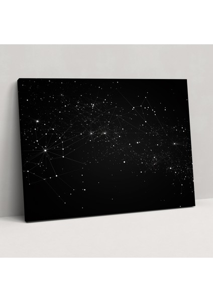 Burç Takımyıldızı Haritası Kanvas Tablo - Burç, Ev Dekorasyonu, Duvar Sanatı, Takımyıldızı Haritası, 50X30 cm