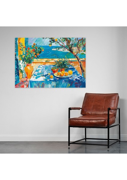 Henri Matisse Akdeniz Manzarası Kanvas Tablo - Henri Matisse, Akdeniz Manzarası, Canlı Tonlar, Ev Dekorasyonu, 50X30 cm modelleri