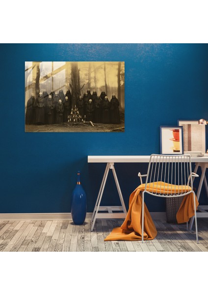 Ezoterizm Cam Baskı - Illuminati, Duvar Süslemesi, Gizemli Figürler, Cam Baskı, 45X30 cm fiyatları