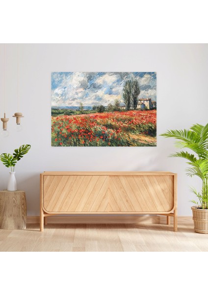 Claude Monet Gelincik Tarlası Duvar Süslemesi - Claude Monet, Duvar Dekorasyonu, Kanvas Tablo, Ev Dekorasyonu, 70X50 cm fiyatları