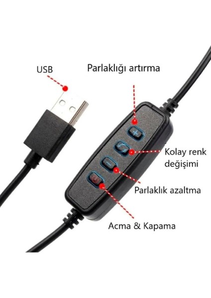 Beyaz Reing Fill Light LED Işıklı Tripod 10 Inç Halka Youtuber Tiktok Makyaj Işığı Ayaklı 10 Inç Sa fırsatları