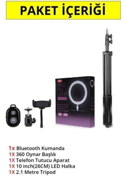 Beyaz Reing Fill Light LED Işıklı Tripod 10 Inç Halka Youtuber Tiktok Makyaj Işığı Ayaklı 10 Inç Sa indirimleri