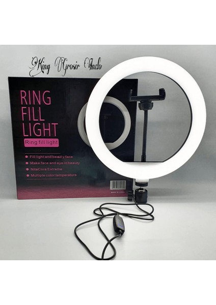Beyaz Ring Light Youtuber Tiktok Çekim Halka Işıklı Telefon Tutucu Makyaj Işığı 10 Inç Telefon Tutu fiyatları