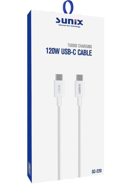 120W Turbo Usb-C Hızlı Şarj ve Data Kablosu SC-220