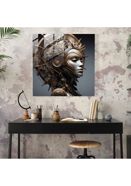 Amazon Kadınının Özü Cam Baskı - Amazon Kadını, Enerji, Soyut Heykel, Modern Sanat, 40X40