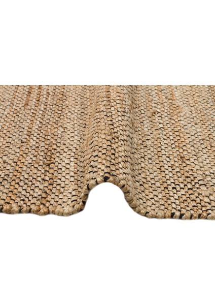 Vime 07 Natural Siyah Jüt Halı Yolluk El Dokuma Jüt Kilim Hasır Halı Bohem El Halısı otantik halı