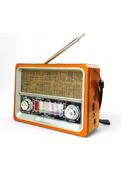 Nostaljik Trend Radyo Solar Güneş Panelli ve Işıklı Mini Radyo