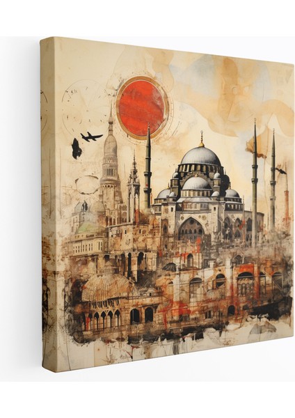 Yüksek Kaliteli Kanvas Tablo - Osmanlı Mirası Kolajı, 30X30 cm