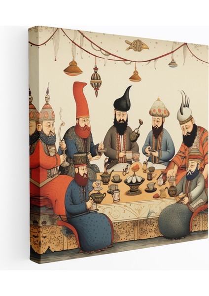 Osmanlı Imparatorluğu Kanvas Tablo - Kaprisli Çay Töreni - Yüksek Kaliteli Duvar Tablosu, 30X30 cm