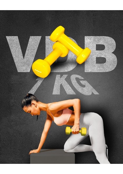 Vdb Dışı Vinil Kaplı Içi Çelik Döküm Ağırlık Dambıl 1 kg -Tek Adet