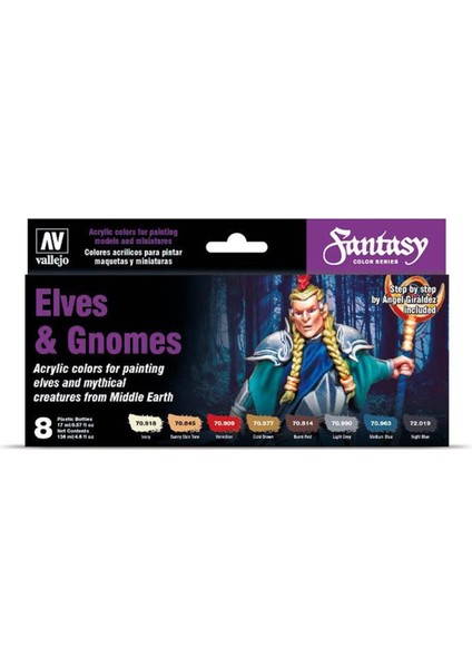 70242 8X17 Ml. Elves & Gnomes, By Angel Giraldez, Model Color Serisi Model Boyası Seti