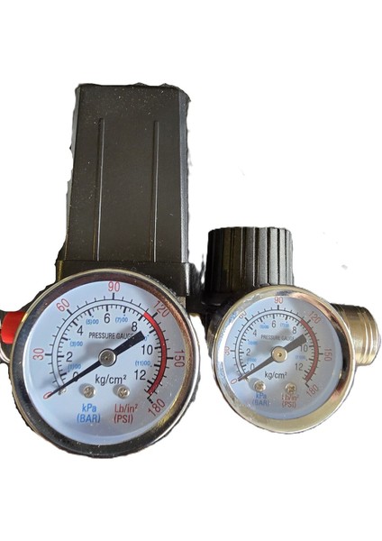 550-600 100-500 Lt 9-12 Bar Trifaze Kompresör Basınç Şalteri Komple Seti 6 Parça 100 L 500 Watt 3 V