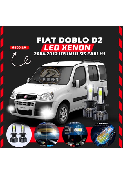 Fiat Doblo D2 2006-2012 Sis Farı Uyumlu Şimşek Etkili LED Xenon Pro Series H1