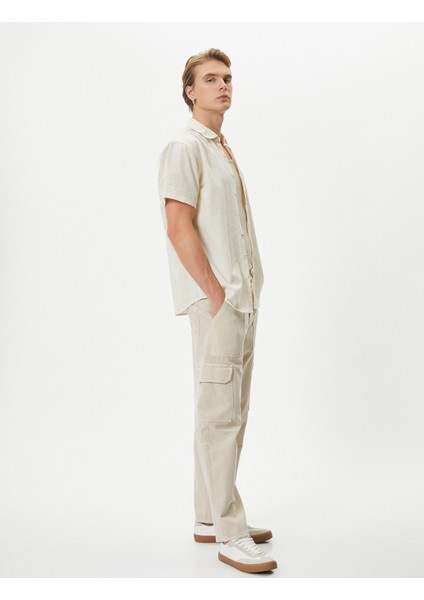 Kısa Kollu Gömlek Slim Fit Klasik Yaka Düğmeli Cep Detaylı fiyatları