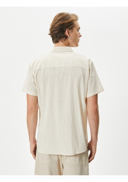 Kısa Kollu Gömlek Slim Fit Klasik Yaka Düğmeli Cep Detaylı fırsatları