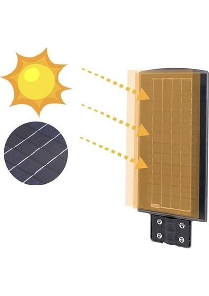 300W Solar Sokak Lambası - Solar Armatür - Güneş Enerjili Bahçe Lambası Uzaktan Kumandalı CT4642