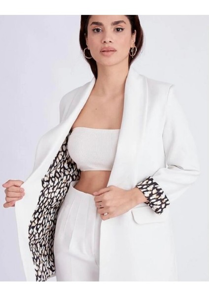 Leopar Astarlı Blazer Ceket