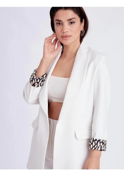 Leopar Astarlı Blazer Ceket