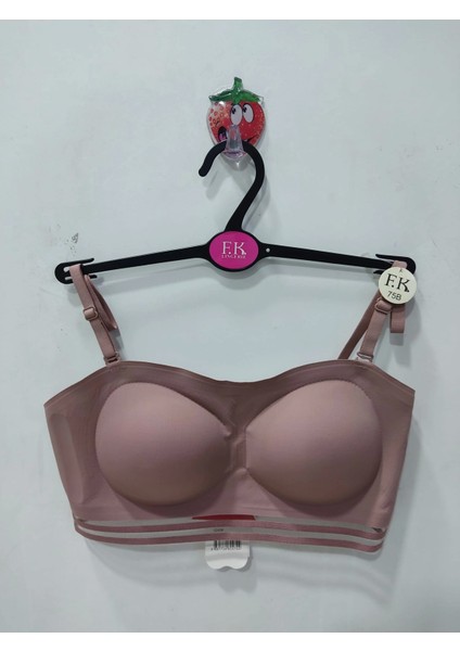 Lazer Kesim Askısı Çıkarılabilir Straplez Vizyon Pembe Sütyen -1240