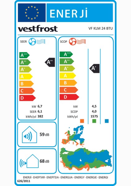 Vf Klm A++ 24000 BTU/h Inverter Duvar Tipi Klima