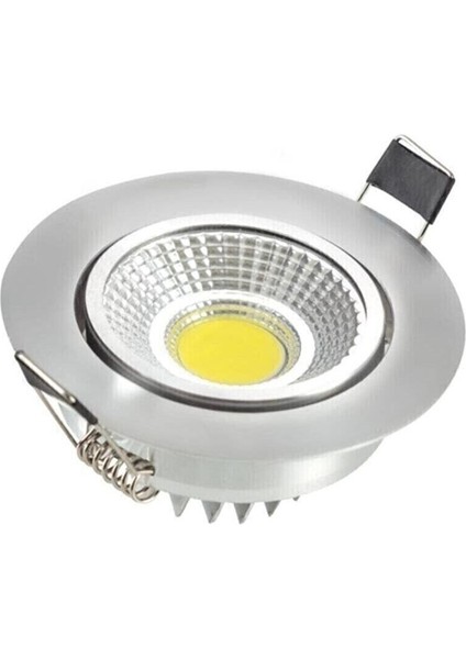 4 Watt Özmr Lighting Cob Krom Kasa Beyaz Işık Trafosuz Yeni Nesil 5 Watt LED Spot Armatür (1 Adet)