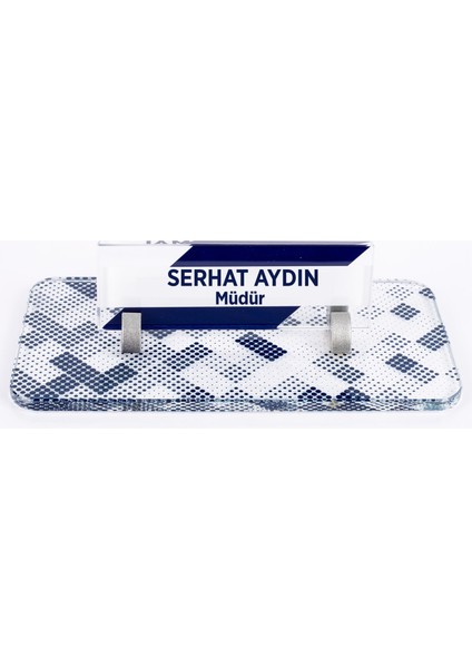 Nokta Desenli Kristal Masa Isimliği Ofis Isimlik Ofis Hediye Masa Üstü Cam Masa Isimlik