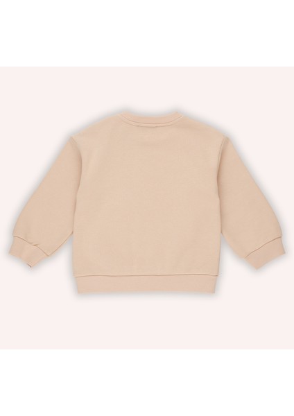 Kız Bebek Kabartma Baskılı Sweatshirt