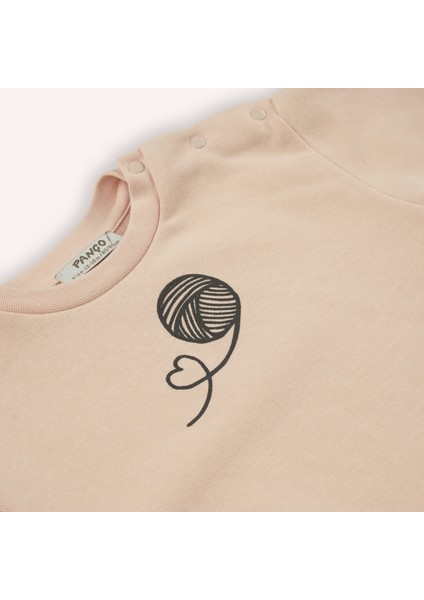 Kız Bebek Kabartma Baskılı Sweatshirt