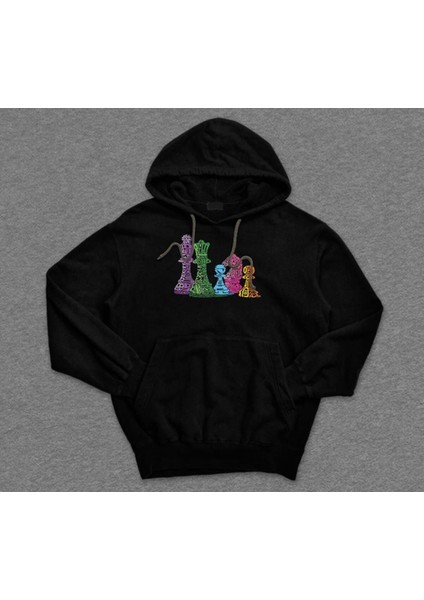 Satranç Şah Mat Zeka Oyunu Hamle Sweatshirt Kapüşonlu Hoodie