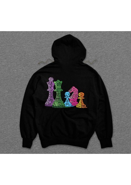Satranç Şah Mat Zeka Oyunu Hamle Sweatshirt Kapüşonlu Hoodie modelleri