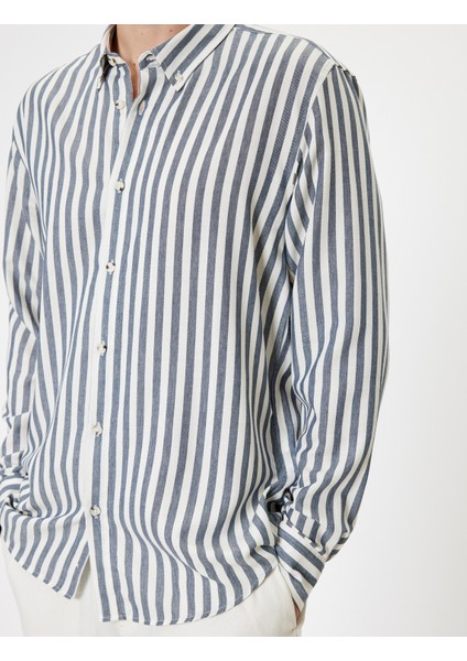 Slim Fit Gömlek Uzun Kollu Düğmeli Yaka Detaylı Pamuk Karışımlı indirimleri