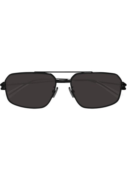 BV1128S 001 Siyah Füme Dikdörtgen Unisex Güneş Gözlüğü 58-17
