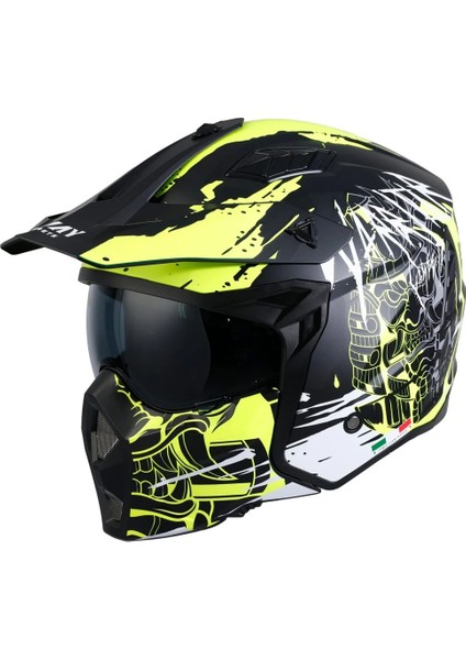 Sw X1-X Seul Warrıor Mat Siyah-Sarı Modüler Kask