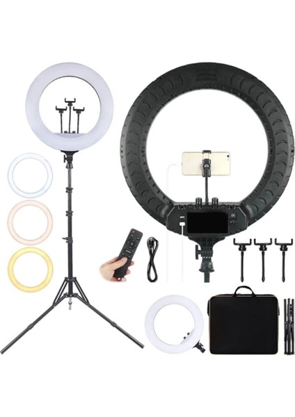 Sabitleyiciler (Tripod) Ring Light LED Işık Halkası 21 Inç 54 cm Profesyonel Stüdyo Işığı ve 210 cm