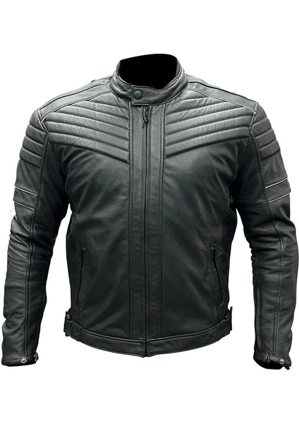202002 Buffalo Hakiki Deri Full Koruma Motosiklet Ceketi