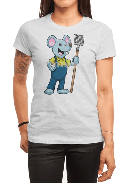 Mouse As Farmer With Rake Spor T-Shirt