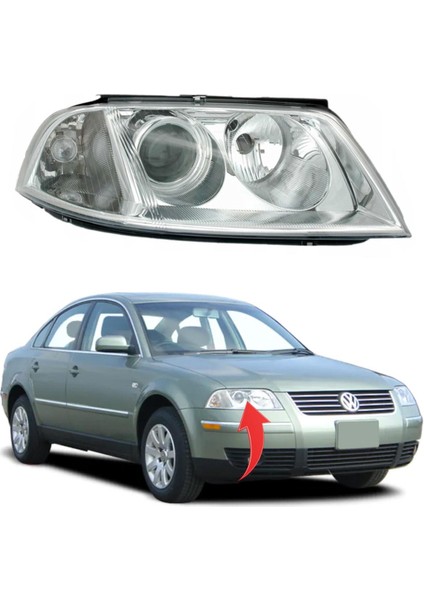 Vw Passat B5.5 Sağ Far Mercekli Motorsuz 2001-2005 3B0941016AK
